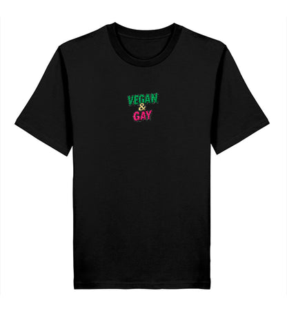 Black Classic T-Shirt Embroidery – Vegan & Gay - Vegayn