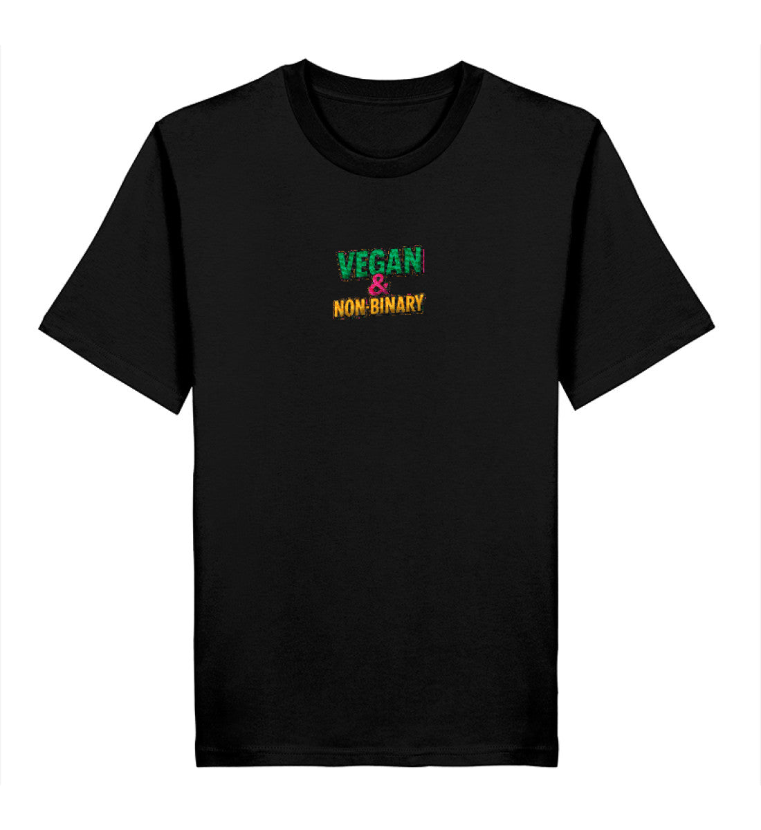 Black Classic T-Shirt Embroidery – Vegan & Non-Binary - Vegayn