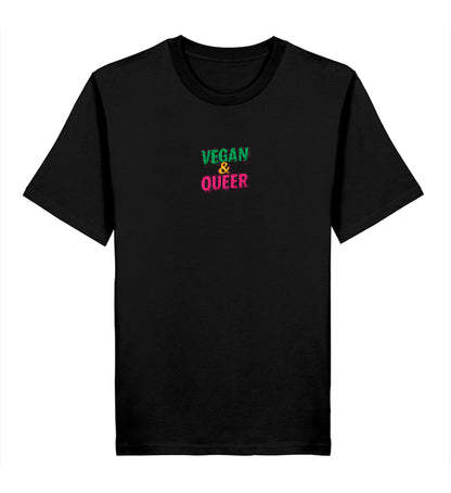 Black Classic T-Shirt Embroidery – Vegan & Queer - Vegayn