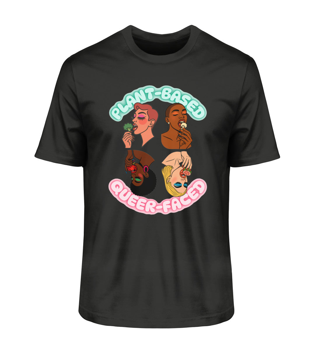 Black Classic T-Shirt – Plant-based, Queer-faced - Vegayn