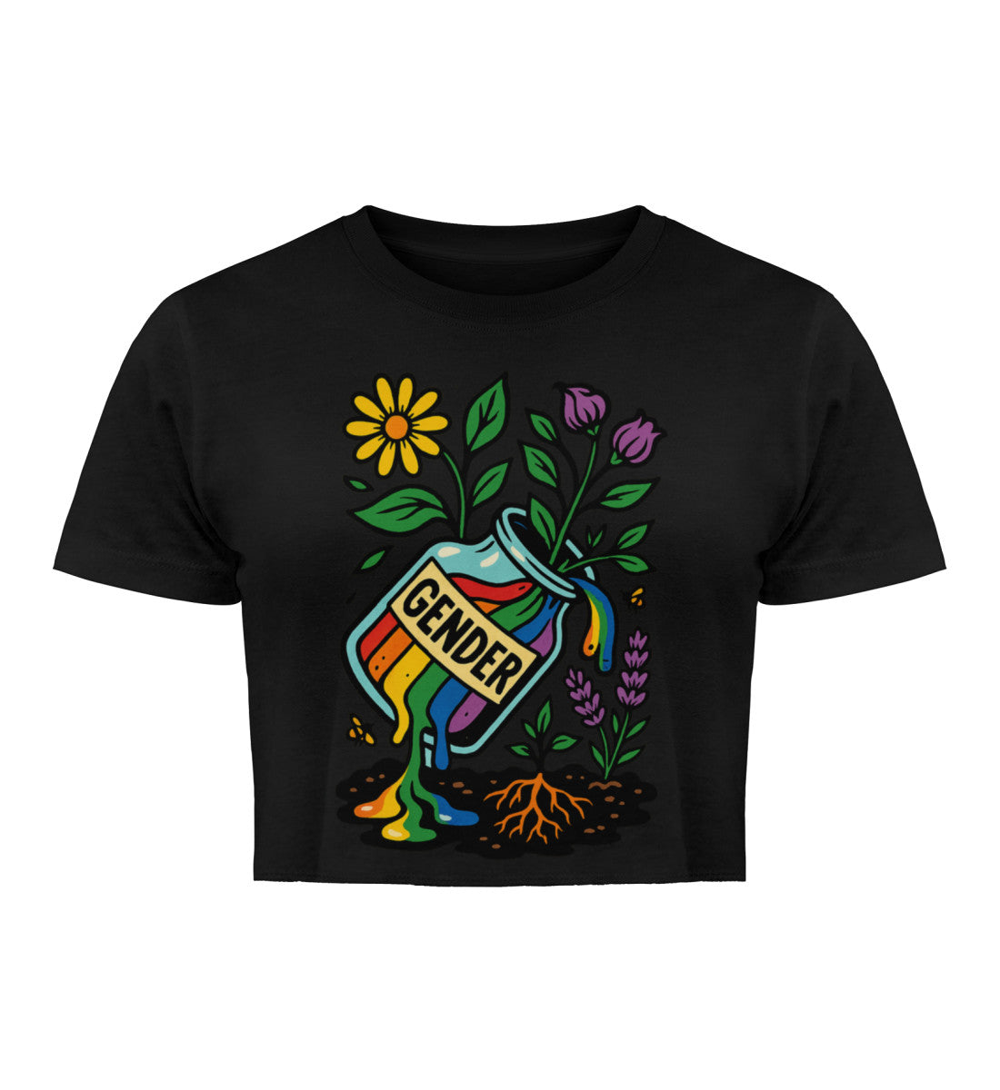 Black Cropped T-Shirt – Gender - Vegayn