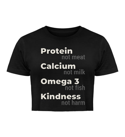 Black Cropped T-Shirt – Protein, not meat... - Vegayn