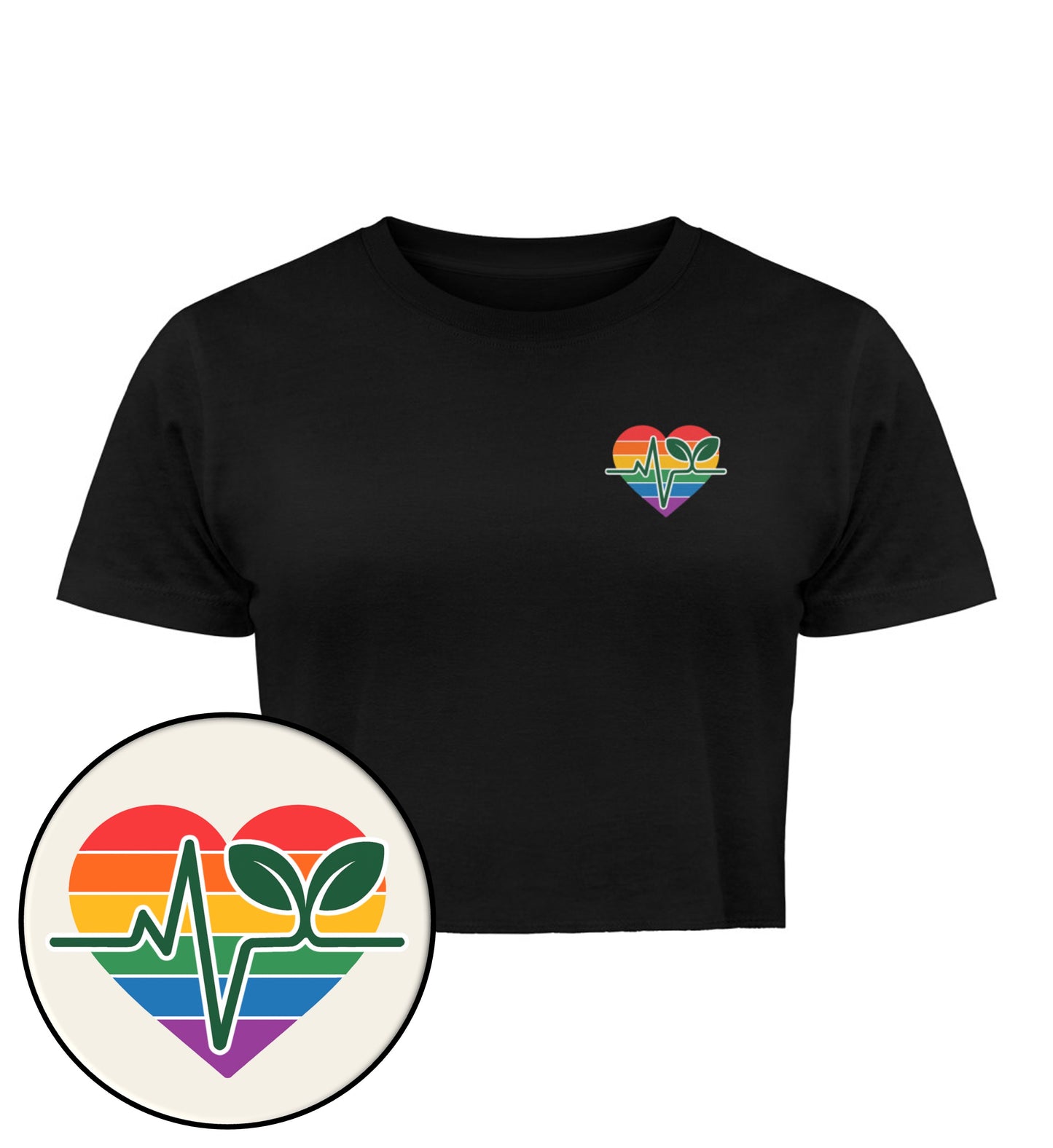 Black Cropped T-Shirt – Queer-Vegan ECG - Vegayn