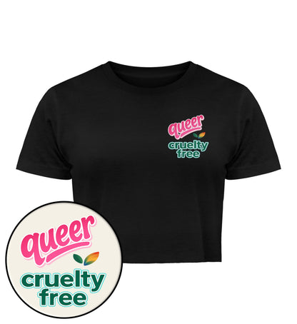 Black Cropped T-Shirt – Queer & cruelty-free - Vegayn