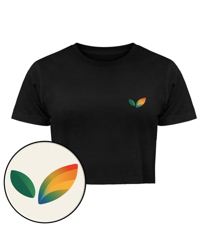 Black Cropped T-Shirt – Vegayn Queer Little Leaf