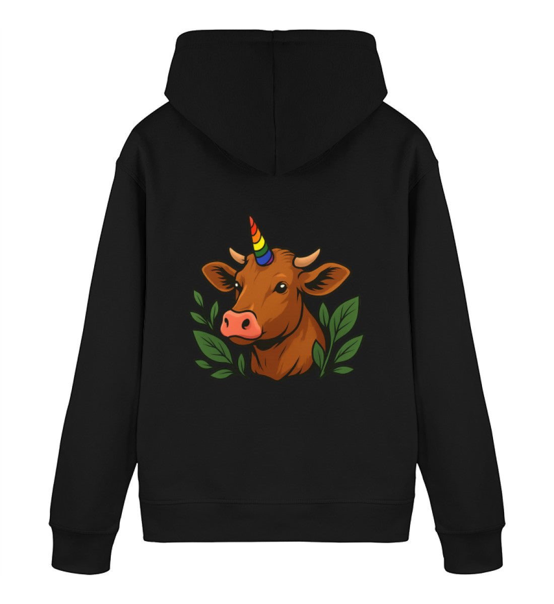Black Hoodie – Cow Queercorn - Vegayn