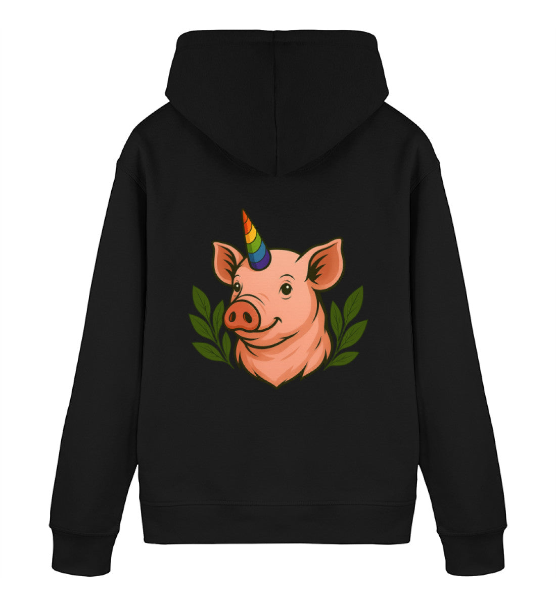 Black Hoodie – Pig Queercorn - Vegayn