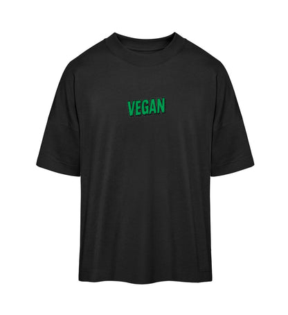 Black Oversized T-Shirt Embroidery – Vegan - Vegayn