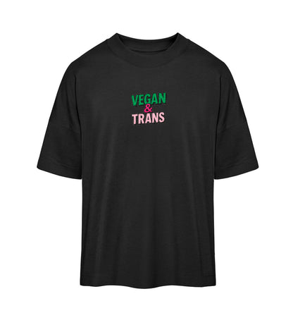 Black Oversized T-Shirt Embroidery – Vegan & Trans - Vegayn