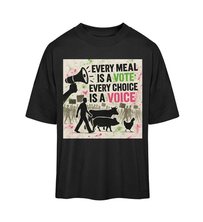 Black Oversized T-Shirt – Every meal is a vote. Every choice is a voice. - Vegayn