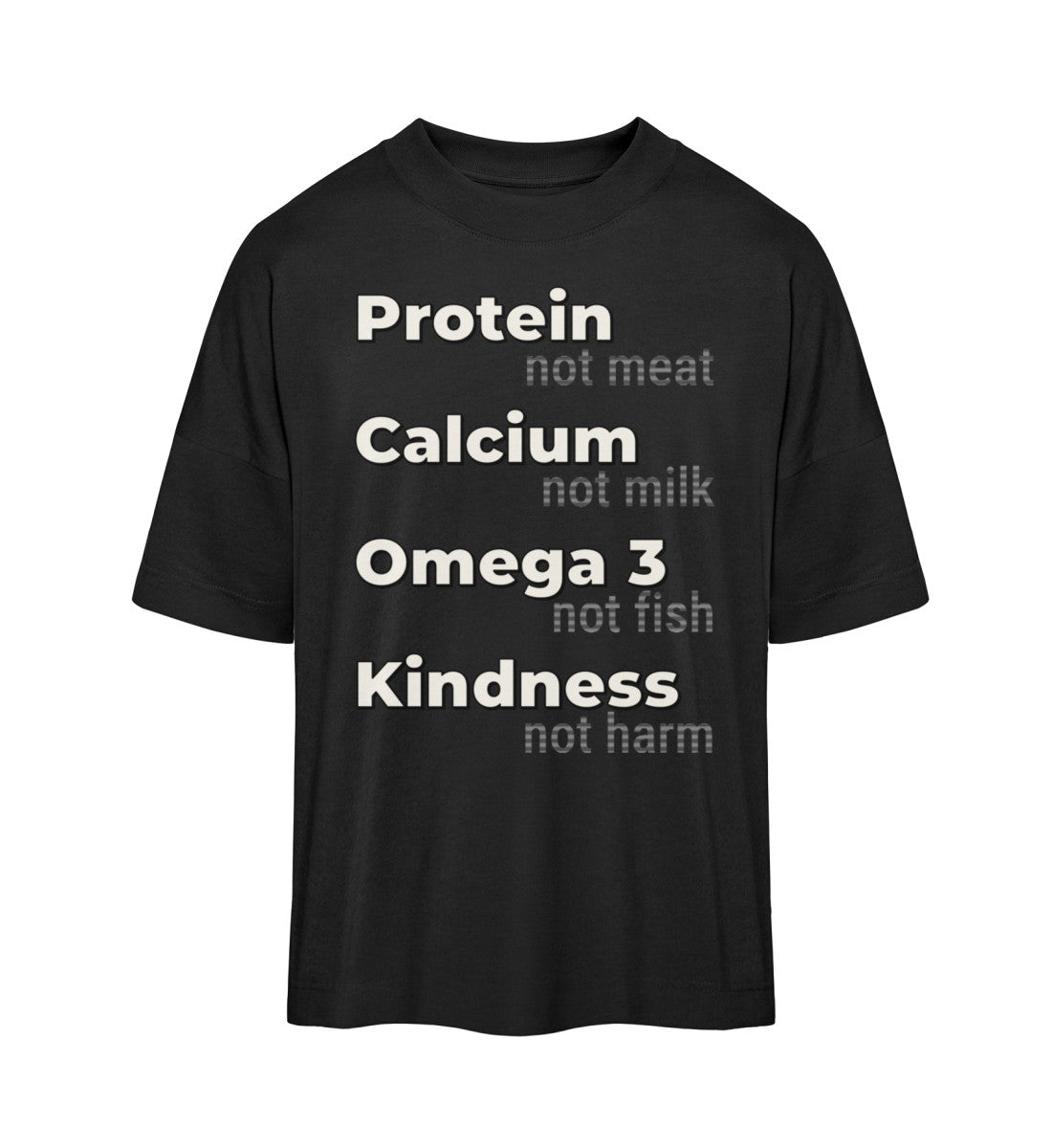 Black Oversized T-Shirt – Protein, not meat... - Vegayn