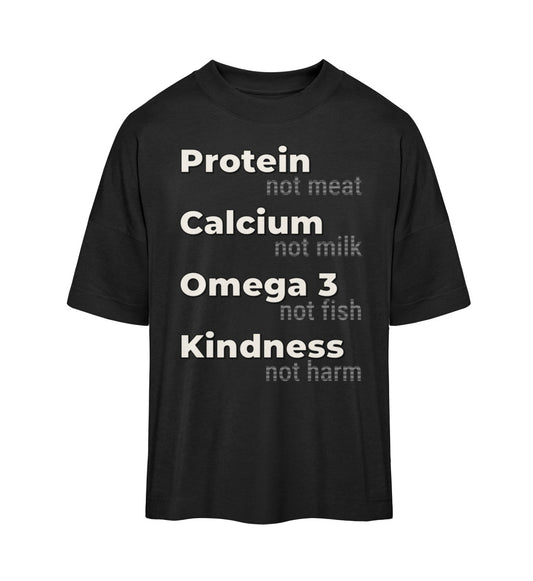 Black Oversized T-Shirt – Protein, not meat... - Vegayn