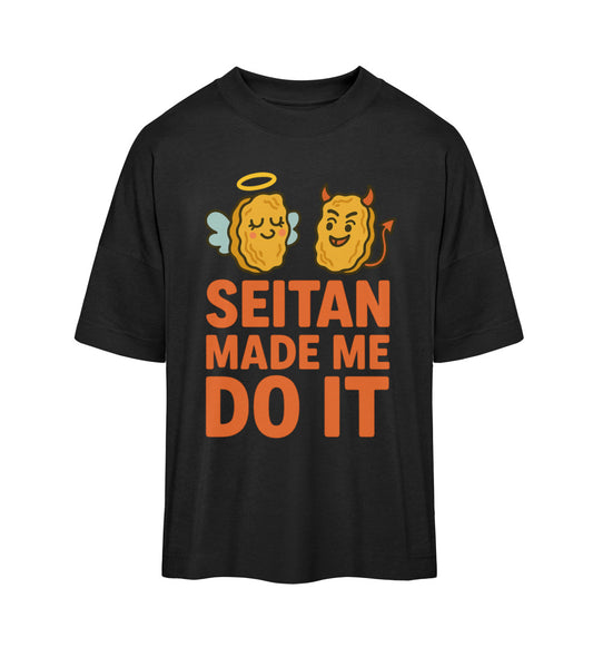 Black Oversized T-Shirt – Seitan made me do it - Vegayn