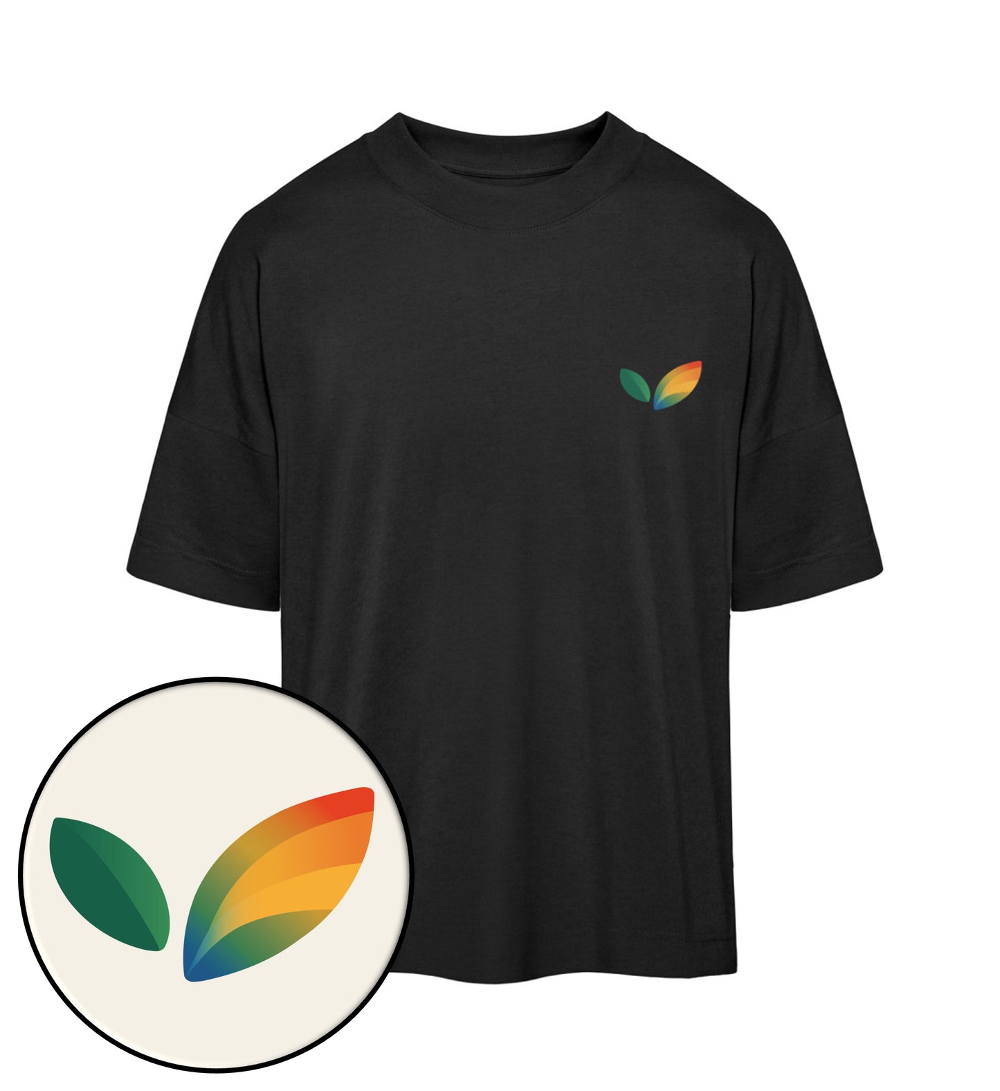 Black Oversized T-Shirt – Vegayn Queer Little Leaf - Vegayn