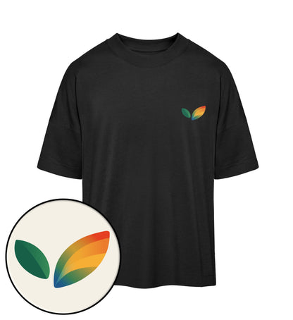 Black Oversized T-Shirt – Vegayn Queer Little Leaf - Vegayn