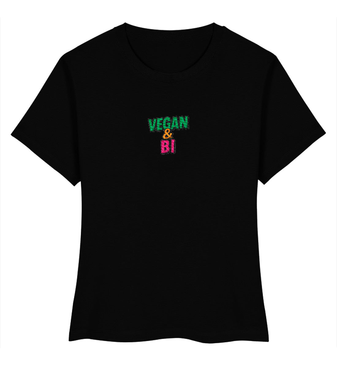 Black Short-Fit T-Shirt Embroidery – Vegan & Bi - Vegayn