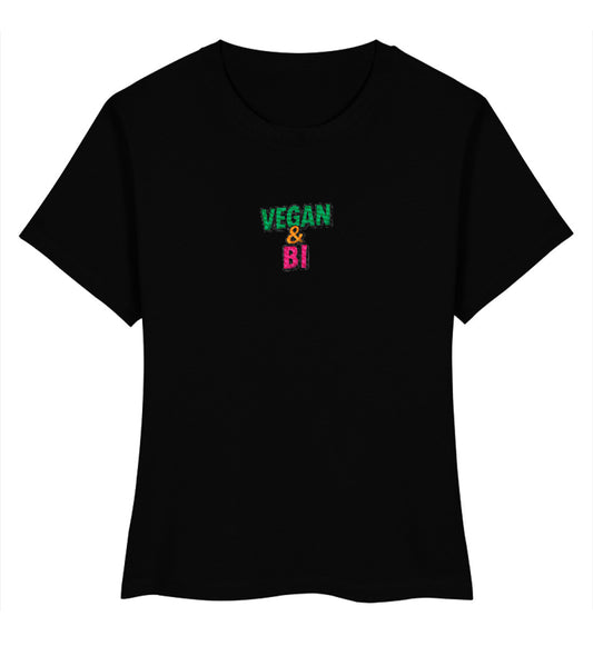 Black Short-Fit T-Shirt Embroidery – Vegan & Bi - Vegayn
