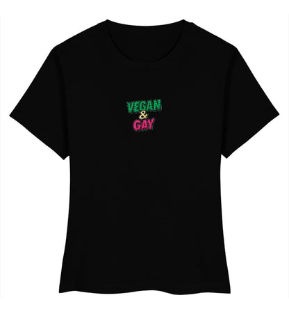 Black Short-Fit T-Shirt Embroidery – Vegan & Gay - Vegayn