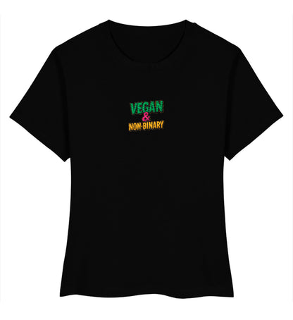 Black Short-Fit T-Shirt Embroidery – Vegan & Non-Binary - Vegayn|