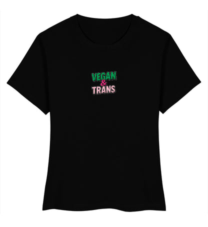 Black Short-Fit T-Shirt Embroidery – Vegan & Trans - Vegayn