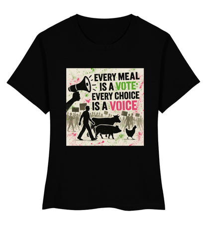 Black Short-Fit T-Shirt – Every meal is a vote. Every choice is a voice. - Vegayn
