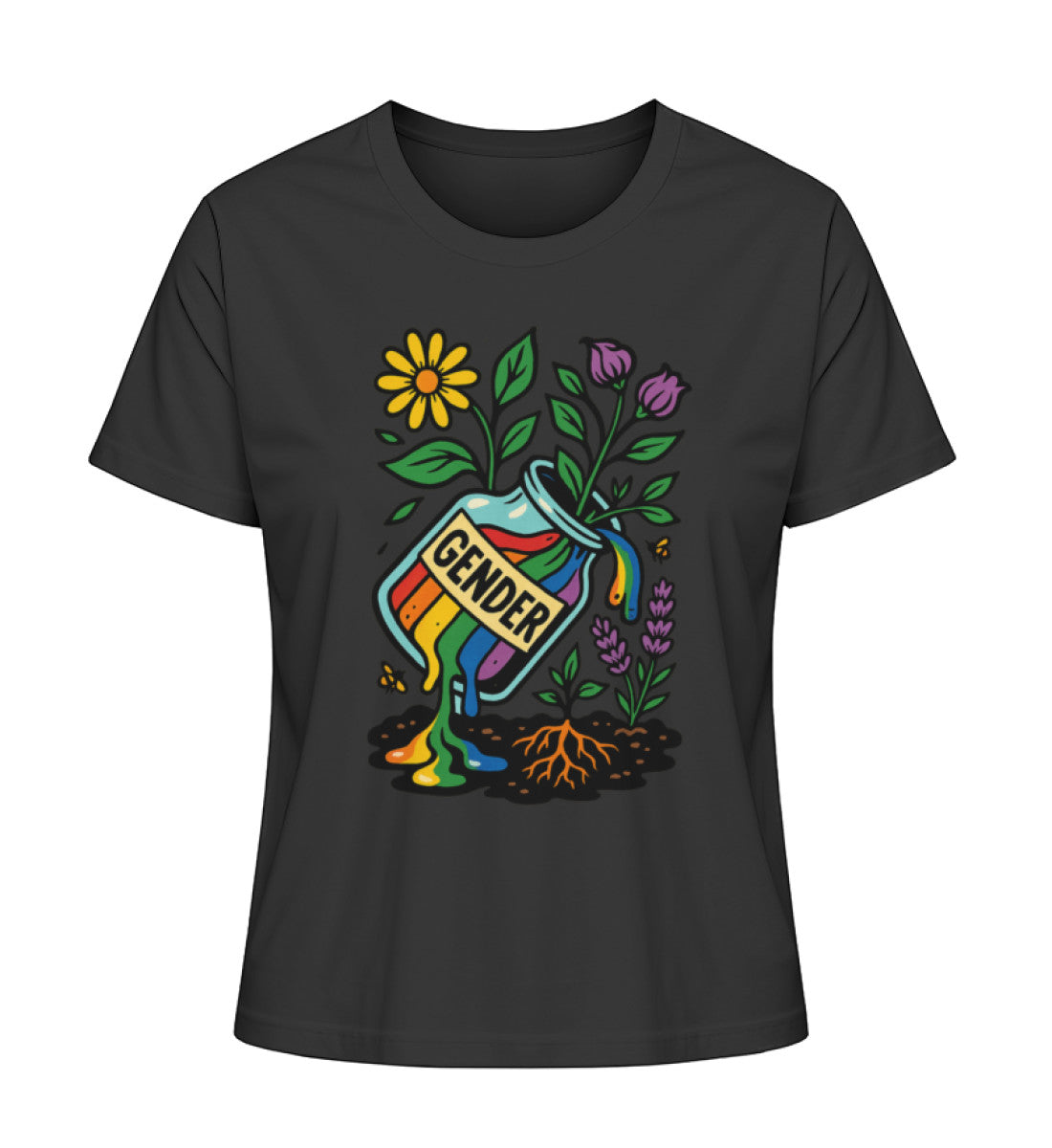 Black Short-Fit T-Shirt – Gender - Vegayn