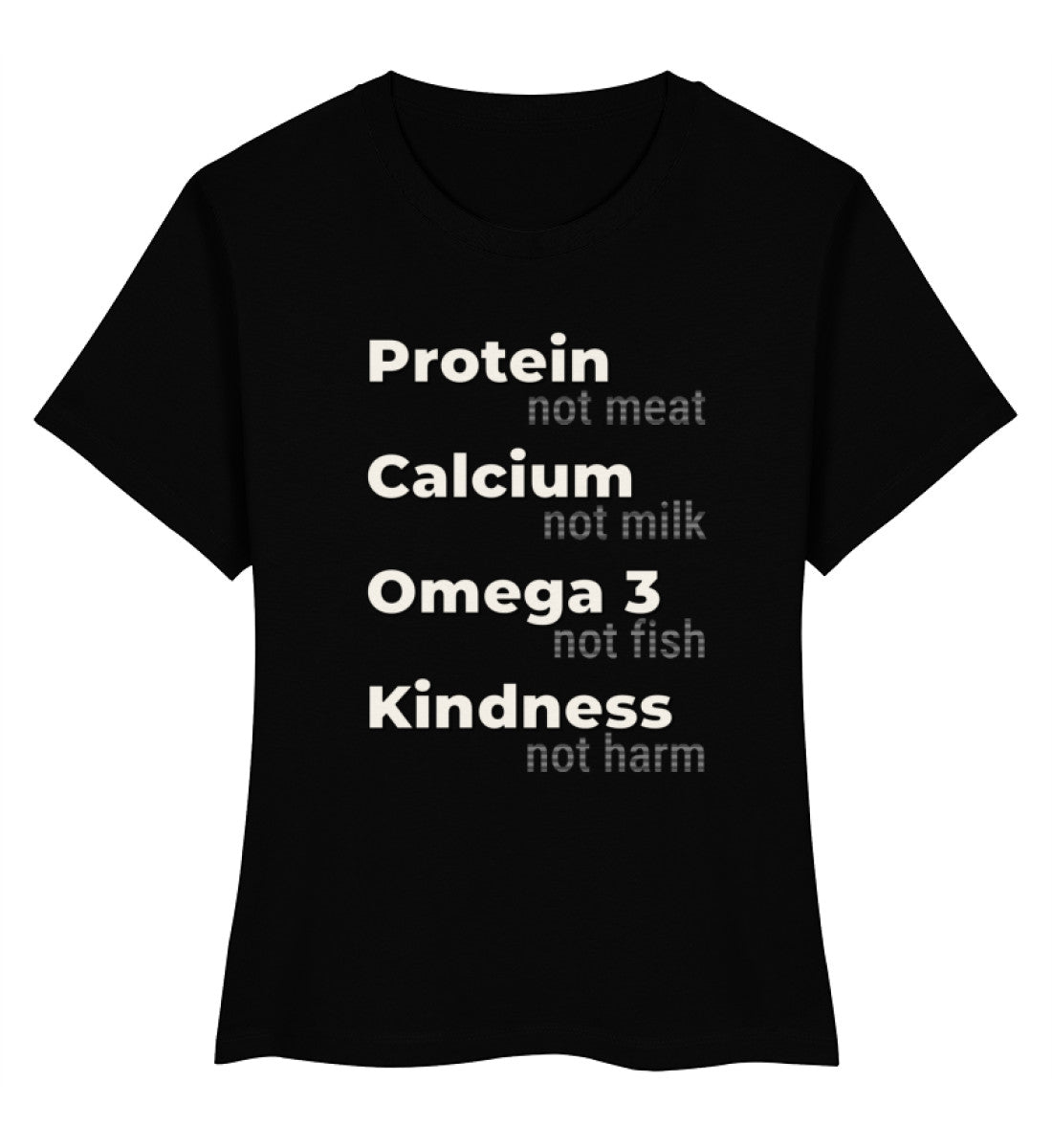 Black Short-Fit T-Shirt – Protein, not meat... - Vegayn