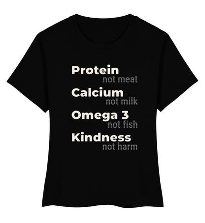 Black Short-Fit T-Shirt – Protein, not meat... - Vegayn