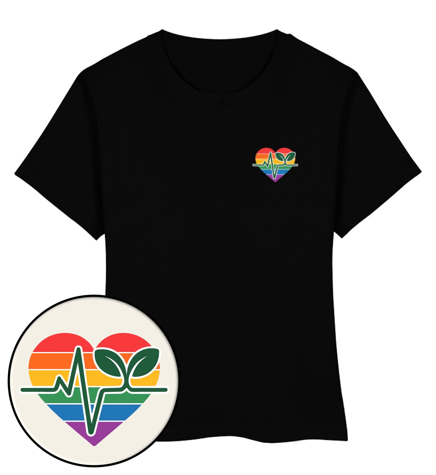 Black Short-Fit T-Shirt – Queer-Vegan ECG - Vegayn