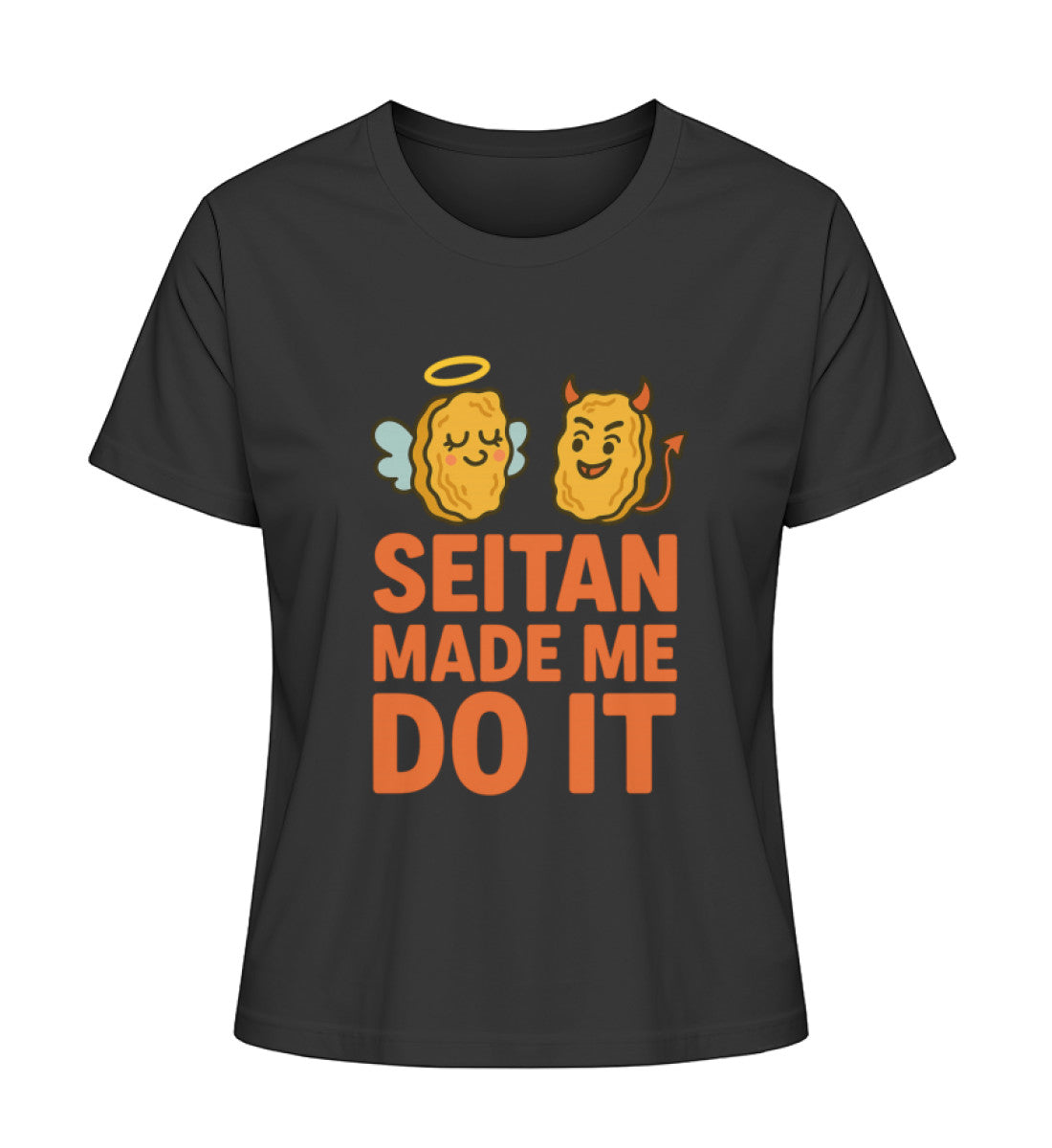 Black Short-Fit T-Shirt – Seitan made me do it - Vegayn