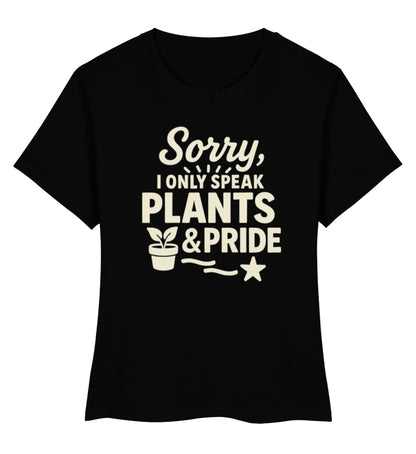 Black Short-Fit T-Shirt – Sorry, I only speak Plants & Pride - Vegayn