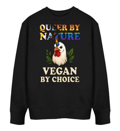 Black Sweatshirt Chicken Queercorn – Queer by nature, Vegan by choice - Vegayn