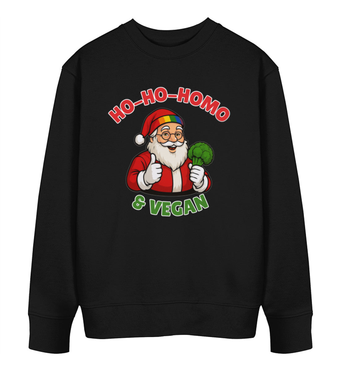 Black Sweatshirt Christmas – Ho-Ho-Homo & Vegan - Vegayn