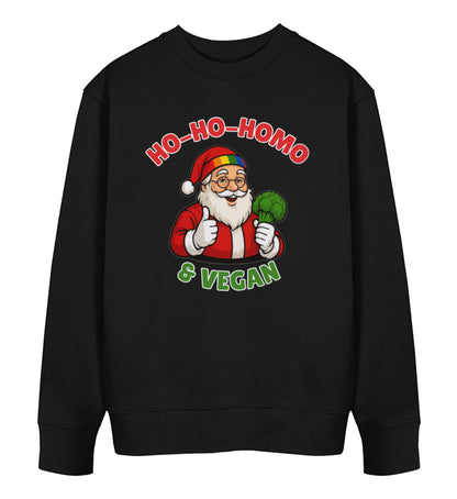 Black Sweatshirt Christmas – Ho-Ho-Homo & Vegan - Vegayn