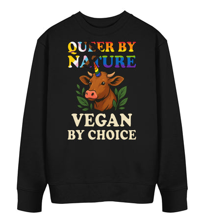 Black Sweatshirt Cow Queercorn – Queer by nature, Vegan by choice - Vegayn