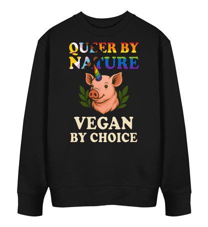 Black Sweatshirt Pig Queercorn – Queer by nature, Vegan by choice - Vegayn