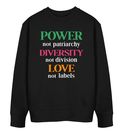 Black Sweatshirt – Power, not patriarchy... - Vegayn