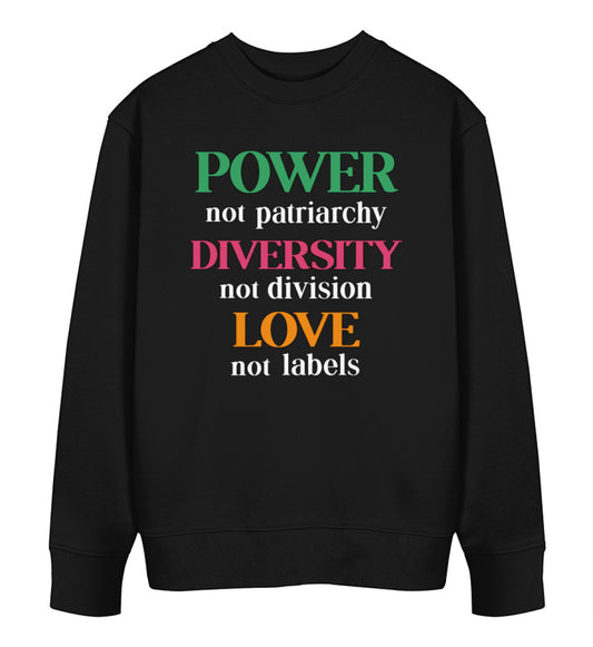Black Sweatshirt – Power, not patriarchy... - Vegayn