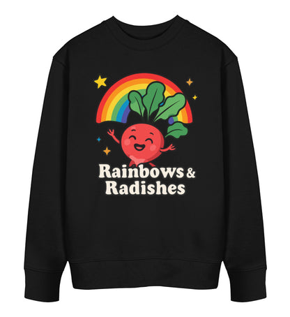 Black Sweatshirt – Rainbows & Radishes - Vegayn