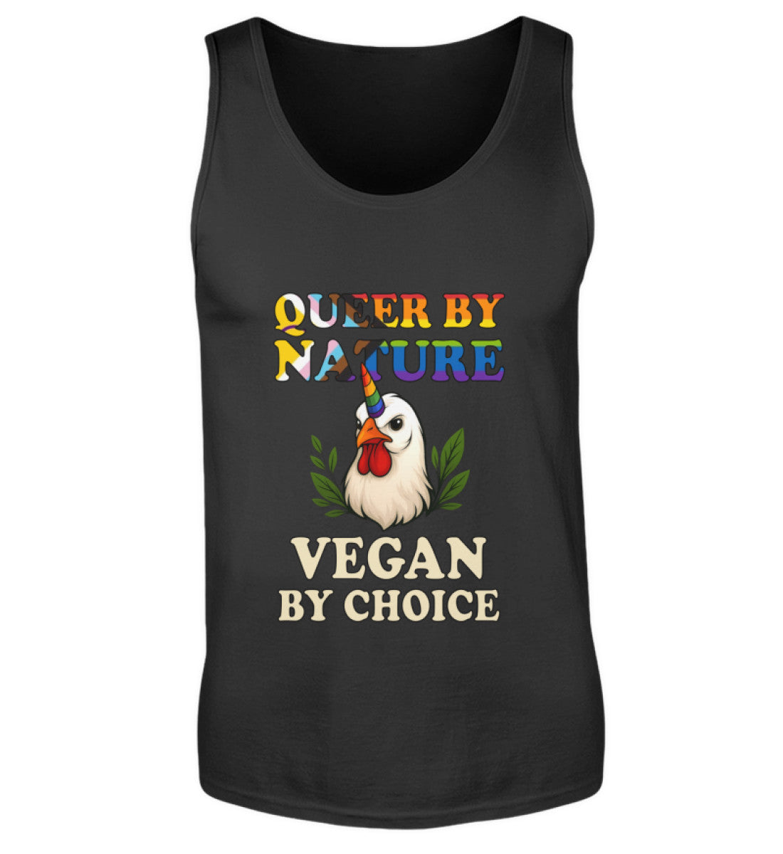 Black Tank Top Chicken Unicorn – Queer by nature, Vegan by choice - Vegayn