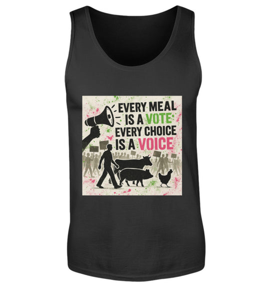 Black Tank Top – Every meal is a vote. Every choice is a voice. - Vegayn