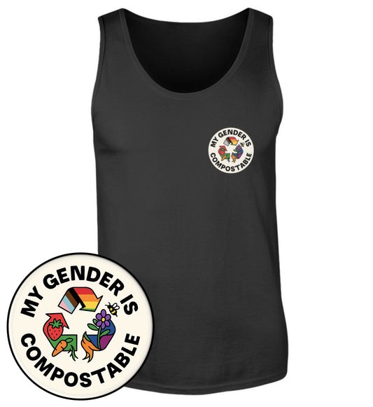 Black Tank Top – My gender is compostable - Vegayn
