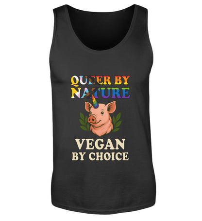 Black Tank Top Pig Unicorn – Queer by nature, Vegan by choice - Vegayn