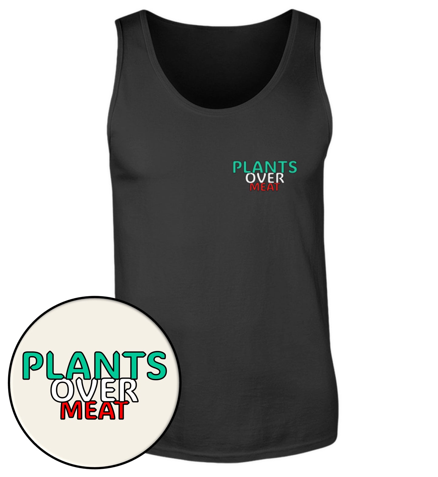 Black Tank Top – Plants over meat - Vegayn