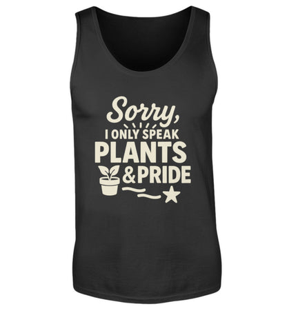Black Tank Top – Sorry, I only speak Plants & Pride - Vegayn
