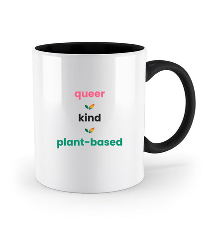 Black Two-coloured Mug – queer • kind • plant-based - Vegayn