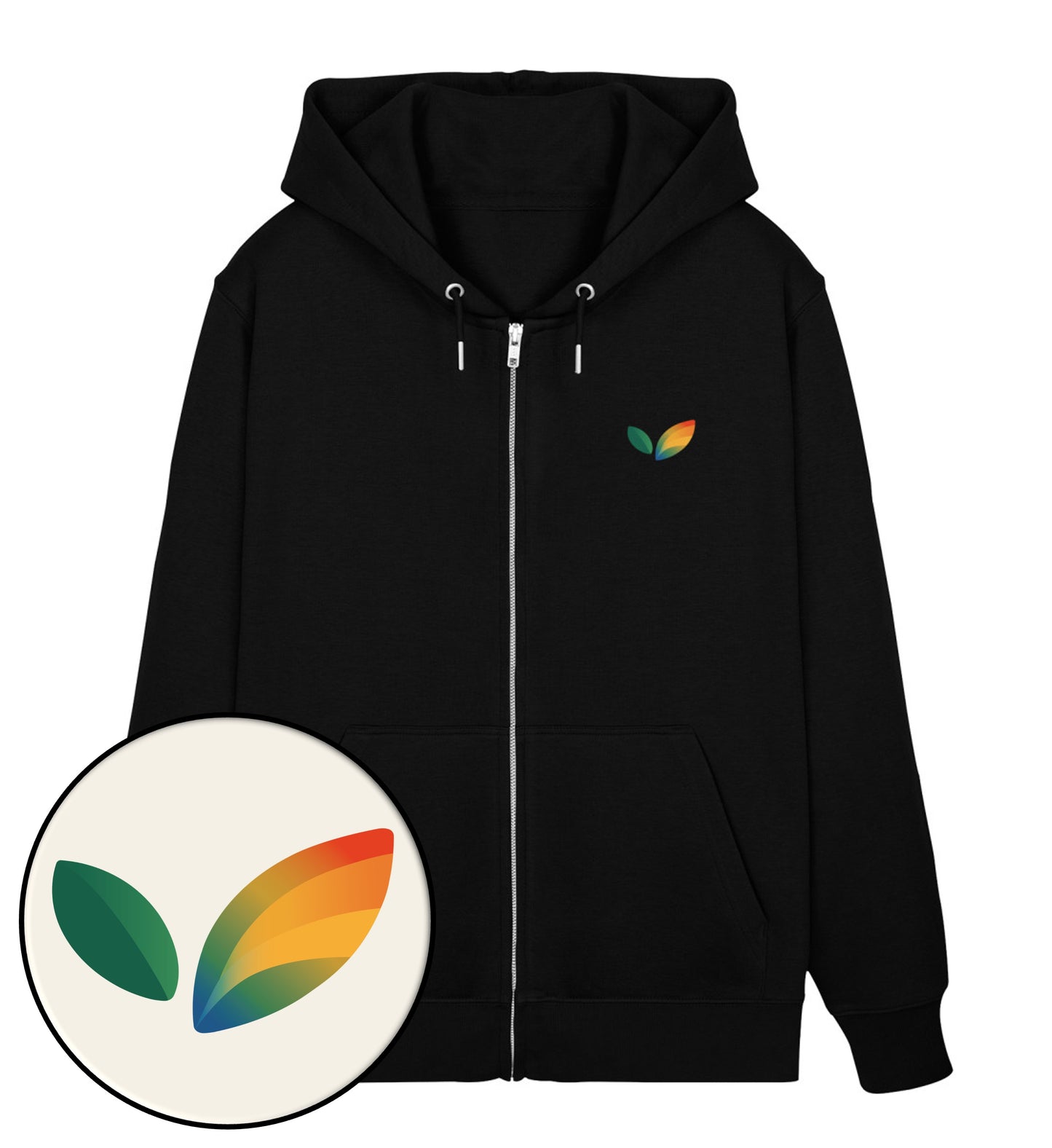 Black Zipper Hoodie – Vegayn Queer Little Leaf - Vegayn