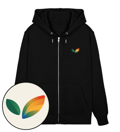 Black Zipper Hoodie – Vegayn Queer Little Leaf - Vegayn