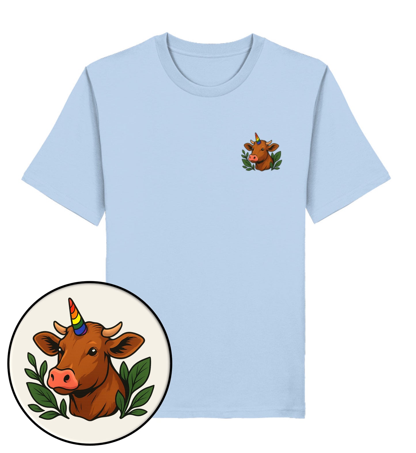 Blue Soul Classic T-Shirt – Cow Queercorn - Vegayn