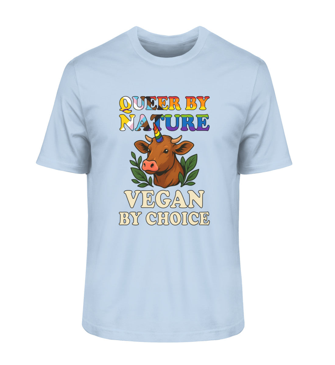 Blue Soul Classic T-Shirt Cow Unicorn – Queer by nature, Vegan by choice - Vegayn